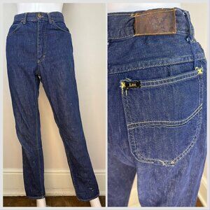 Vintage 1960s Blue Jeans, Lady Lee Riders 25.5"x29.5" Western Sanforized Denim